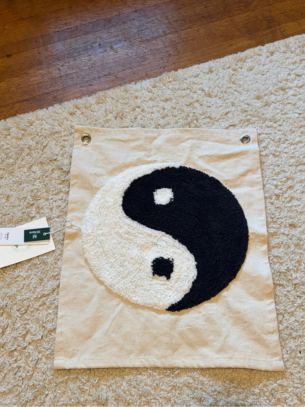 Urban Outfitters Yin Yang Wall Hanging - Black and White Home Wall Decor